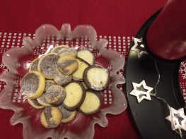 crno bijeli keksići, božićni keksići, kakao keksići