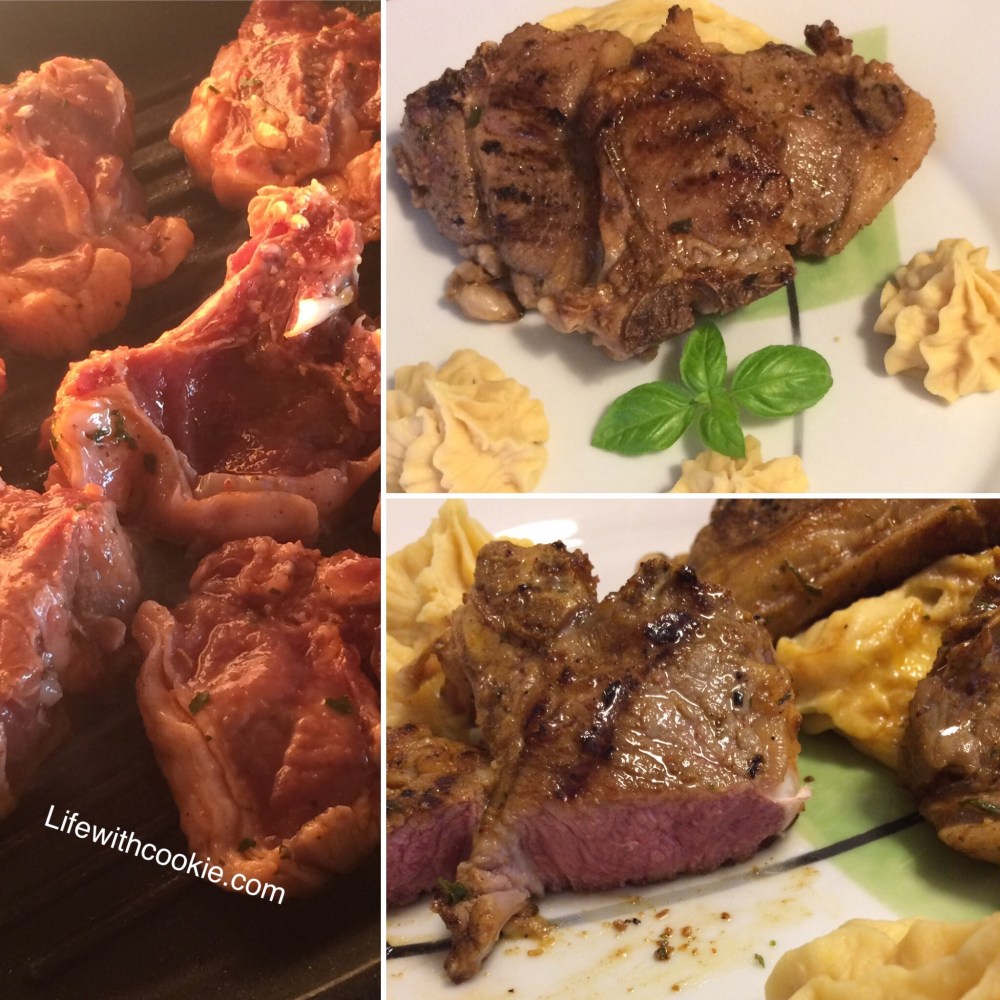 janjeći kotleti u medu s pireom od slanutka