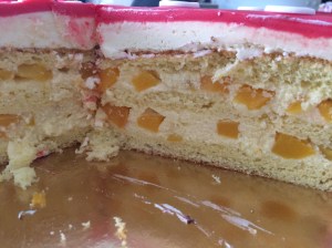 torta od kompota s breskvom, rođendanska torta, ljetna torta, ljetni kolač